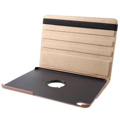 Apple iPad Pro 12.9" 2018 atvēramais bronza ādas maciņš, grozās 360° grādu apjomā / Vacins.lv