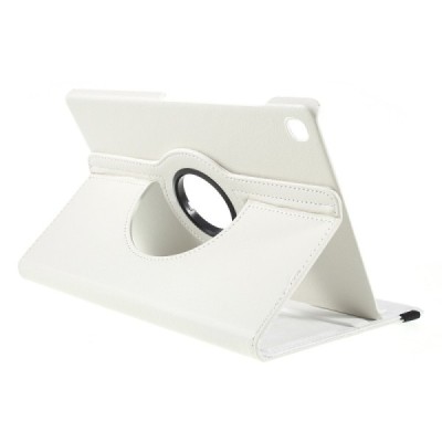 Samsung Galaxy Tab S5e (T720, T725) atvēramais balts ādas maciņš, grozās 360° grādu apjomā / Vacins.lv
