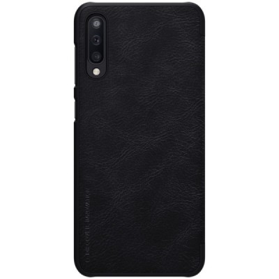 Prabangus „Nillkin“ Qin serijos juodas odinis atverčiamas Samsung Galaxy A50 A505F (A50s A507F, A30s A307F) dėklas / Priedai.lt
