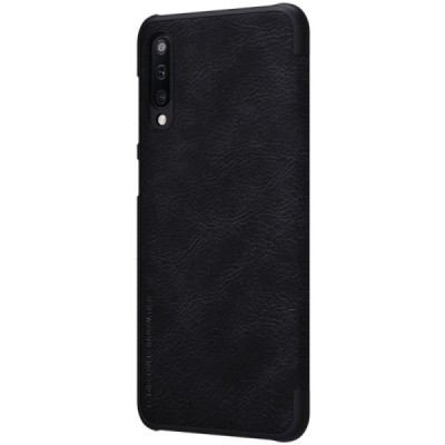 Prabangus „Nillkin“ Qin serijos juodas odinis atverčiamas Samsung Galaxy A50 A505F (A50s A507F, A30s A307F) dėklas / Priedai.lt