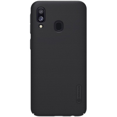 Samsung Galaxy A40 (A405F) Nillkin Frosted Shield juodas plastikinis dėklas / Priedai.lt