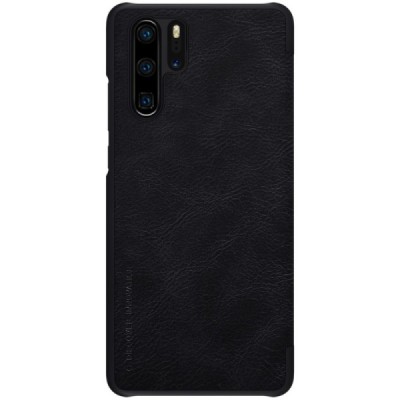Prabangus „Nillkin“ Qin serijos juodas odinis atverčiamas Huawei P30 Pro dėklas - knygutė / Priedai.lt