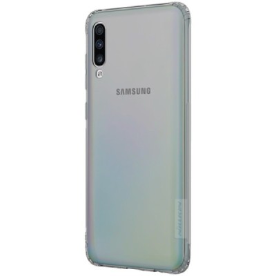 Samsung Galaxy A70 (A705F) Nillkin Nature pelēks (caurspīdīgs) silikona planākais apvalks / Vacins.lv