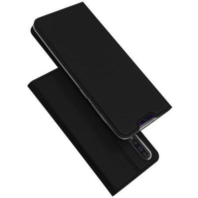 Samsung Galaxy A70 (A705F) „Dux Ducis“ Skin sērijas melns ādas atvērams maciņš / Vacins.lv