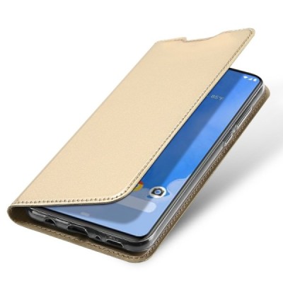 Samsung Galaxy A70 (A705F) „Dux Ducis“ Skin sērijas zelta ādas atvērams maciņš / Vacins.lv