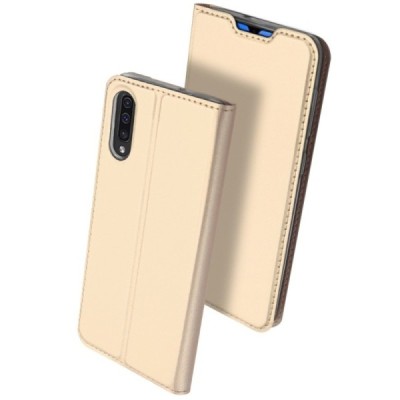 Samsung Galaxy A70 (A705F) „Dux Ducis“ Skin sērijas zelta ādas atvērams maciņš / Vacins.lv