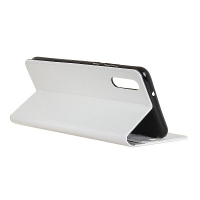 Samsung Galaxy A70 (A705F) atvēramais ādas balts maciņš (maks) / Vacins.lv