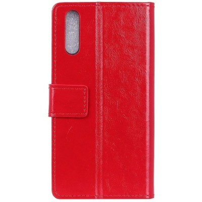 Samsung Galaxy A70 (A705F) atvēramais ādas sarkans maciņš (maks) / Vacins.lv