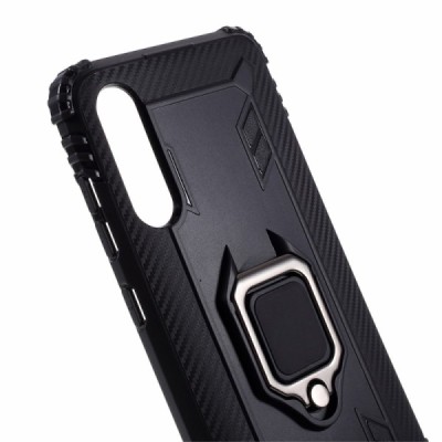 Sustiprintos apsaugos Samsung Galaxy A70 (A705F) juodas kieto silikono (TPU) ir plastiko dėklas / Priedai.lt