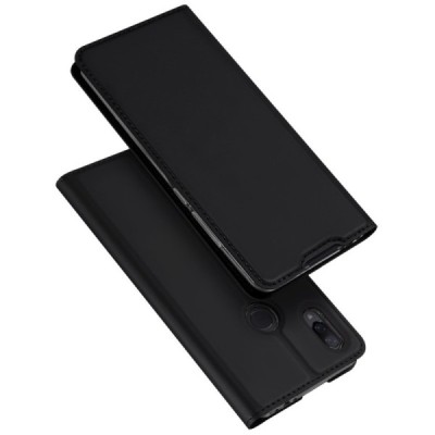 Xiaomi Redmi Note 7 (Redmi Note 7 Pro) „Dux Ducis“ Skin sērijas melns ādas atvērams maciņš / Vacins.lv