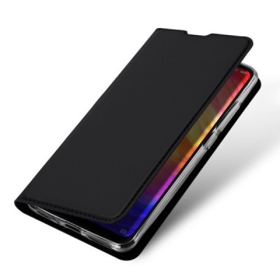 Xiaomi Redmi Note 7 (Redmi Note 7 Pro) „Dux Ducis“ Skin sērijas melns ādas atvērams maciņš / Vacins.lv