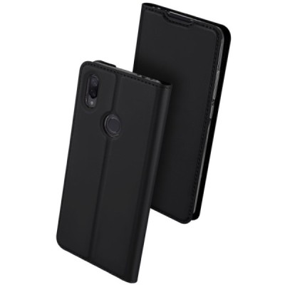 Xiaomi Redmi Note 7 (Redmi Note 7 Pro) „Dux Ducis“ Skin sērijas melns ādas atvērams maciņš / Vacins.lv