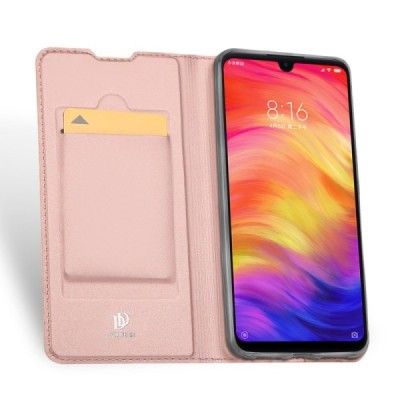 Xiaomi Redmi Note 7 (Redmi Note 7 Pro) „Dux Ducis“ Skin sērijas rozs ādas atvērams maciņš / Vacins.lv