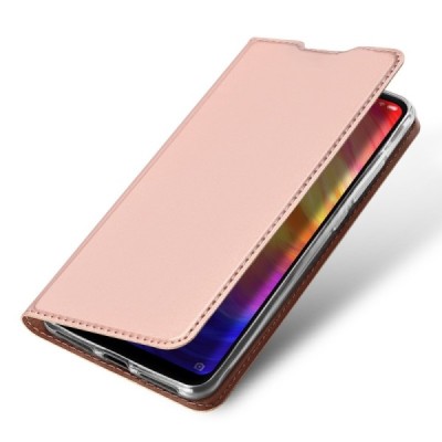 Xiaomi Redmi Note 7 (Redmi Note 7 Pro) „Dux Ducis“ Skin sērijas rozs ādas atvērams maciņš / Vacins.lv