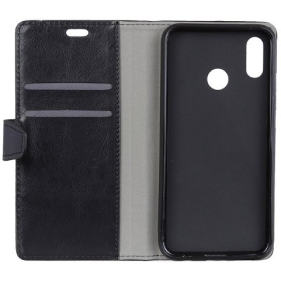 Xiaomi Redmi Note 7 (Redmi Note 7 Pro) atverčiamas juodas odinis dėklas, knygutė - piniginė / Priedai.lt