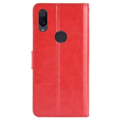Xiaomi Redmi Note 7 (Redmi Note 7 Pro) atvēramais ādas sarkans maciņš, grāmata (maks) / Vacins.lv