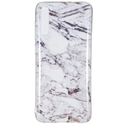 Samsung Galaxy A7 2018 (A750) „Marble“ kieto silikono TPU baltas dėklas - nugarėlė / Priedai.lt