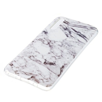Samsung Galaxy A7 2018 (A750) „Marble“ kieto silikono TPU baltas dėklas - nugarėlė / Priedai.lt