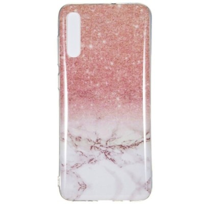 Samsung Galaxy A7 2018 (A750) „Marble“ cieta silikona (TPU) brūns apvalks / Vacins.lv