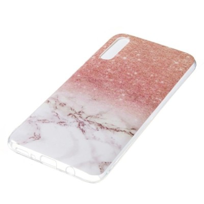 Samsung Galaxy A7 2018 (A750) „Marble“ cieta silikona (TPU) brūns apvalks / Vacins.lv