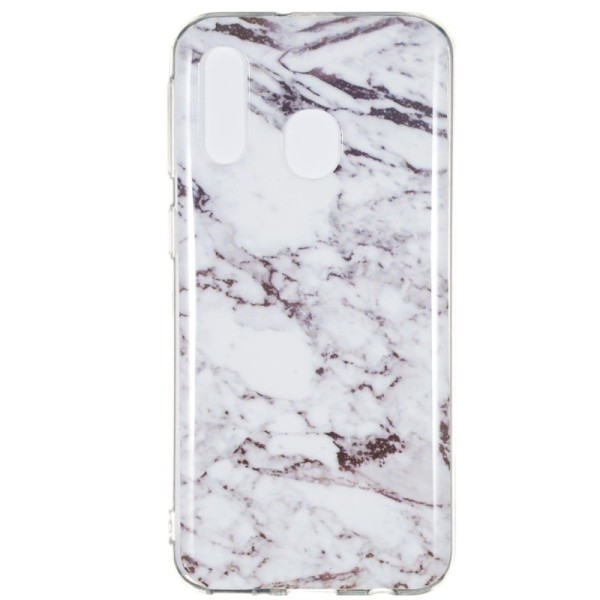 „Marble“ kieto silikono (TPU) dėklas - baltas (Galaxy A40)