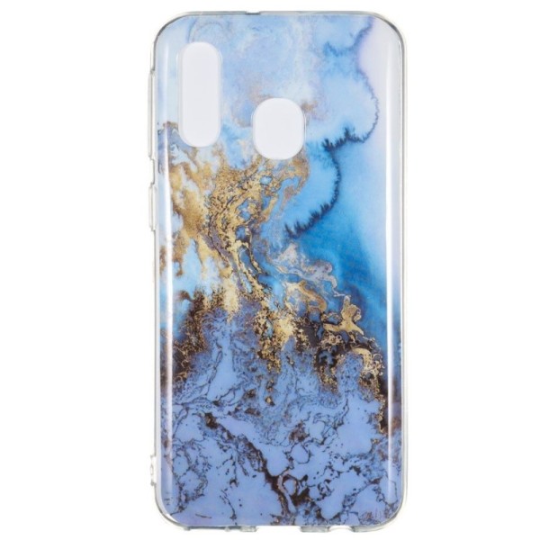 „Marble“ cieta silikona (TPU) apvalks - zils (Galaxy A40)
