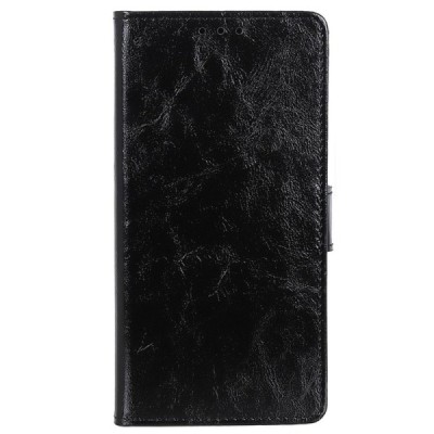 Samsung Galaxy A20e (A202F) atvēramais ādas melns maciņš (maks) / Vacins.lv