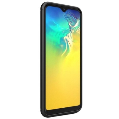 Samsung Galaxy A20e (A202F) „Carbon“ cieta silikona (TPU) melns apvalks / vacins.lv