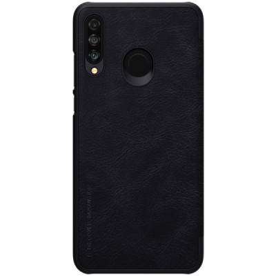 Prabangus „Nillkin“ Qin serijos juodas odinis atverčiamas Huawei P30 Lite dėklas - knygutė / Priedai.lt