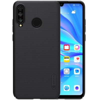 Nillkin Frosted Shield Huawei P30 Lite melns plastmasas futrālis / Vacins.lv