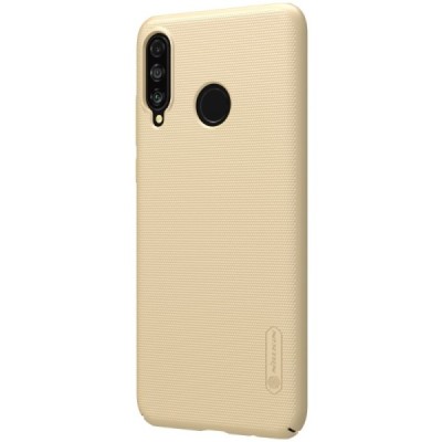 Nillkin Frosted Shield Huawei P30 Lite zelta plastmasas futrālis / Vacins.lv