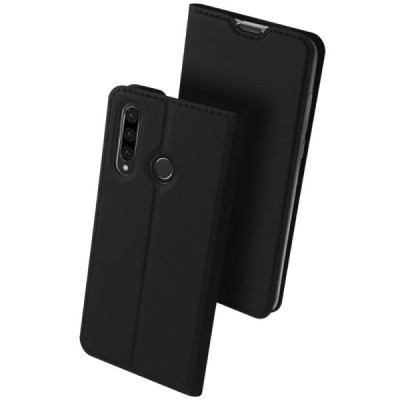 Huawei P30 Lite „Dux Ducis“ Skin sērijas melns ādas atvērams maciņš / Vacins.lv