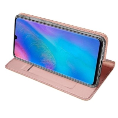 Huawei P30 Lite „Dux Ducis“ Skin sērijas rozs ādas atvērams maciņš / Vacins.lv