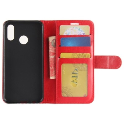 Huawei P30 Lite atvēramais ādas sarkans maciņš, grāmata (maks) / Vacins.lv