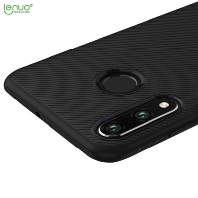 Huawei P30 Lite „Lenuo“ cieta silikona (TPU) melns apvalks / vacins.lv