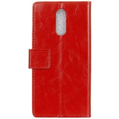 OnePlus 7 (OnePlus Seven) atvēramais ādas sarkans maciņš, grāmata (maks) / Vacins.lv