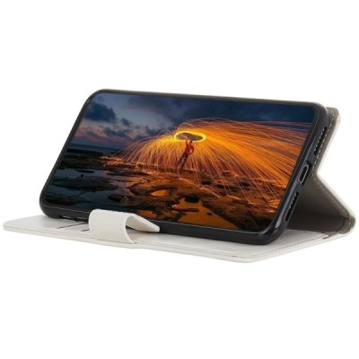 Xiaomi Mi 9 SE atvēramais ādas balts maciņš (maks) / Vacins.lv