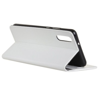 Xiaomi Mi 9 SE atvēramais ādas balts maciņš (maks) / Vacins.lv