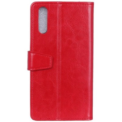 Xiaomi Mi 9 SE atverčiamas raudonas odinis dėklas - piniginė / Priedai.lt