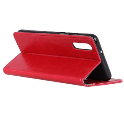 Xiaomi Mi 9 SE atverčiamas raudonas odinis dėklas - piniginė / Priedai.lt