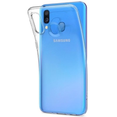 Samsung Galaxy A40 (A405F) skaidrus kieto silikono TPU ploniausias pasaulyje dėklas - nugarėlė / Priedai.lt