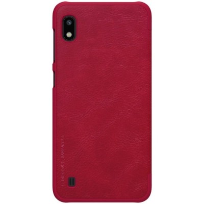 Greznais „Nillkin“ Qin sērijas ādas atvērams sarkans Samsung Galaxy A10 (A105F) / Vacins.lv
