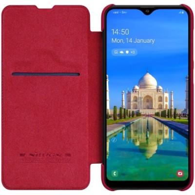 Greznais „Nillkin“ Qin sērijas ādas atvērams sarkans Samsung Galaxy A10 (A105F) / Vacins.lv