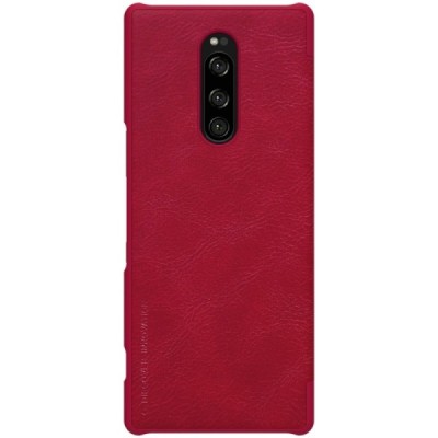 Greznais „Nillkin“ Qin sērijas ādas atvērams sarkans Sony Xperia 1 (XZ4) maciņš (maks) / Vacins.lv