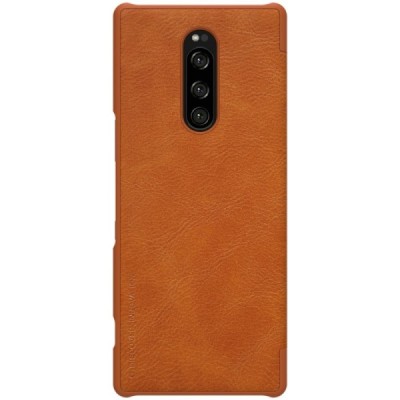 Greznais „Nillkin“ Qin sērijas ādas atvērams brūns Sony Xperia 1 (XZ4) maciņš (maks) / Vacins.lv