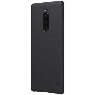 Nillkin Frosted Shield Sony Xperia 1 (XZ4) melns plastmasas futrālis / Vacins.lv
