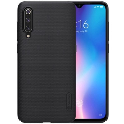 Xiaomi Mi 9 (Mi 9 Explorer) Nillkin Frosted Shield melns plastmasas apvalks / vacins.lv