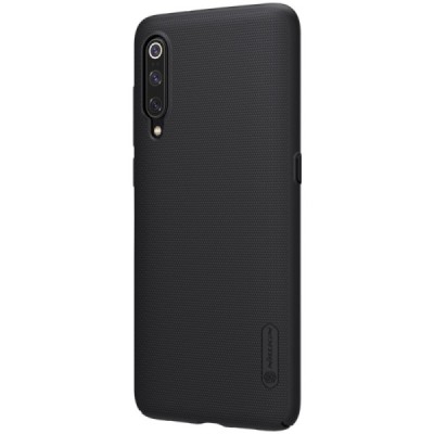Xiaomi Mi 9 (Mi 9 Explorer) Nillkin Frosted Shield melns plastmasas apvalks / vacins.lv