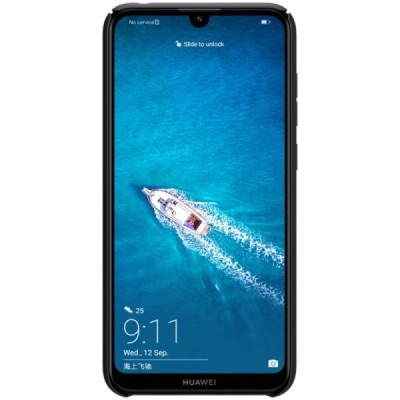 Huawei Y7 2019 (Y7 Prime 2019) Nillkin Frosted Shield melns plastmasas apvalks / vacins.lv