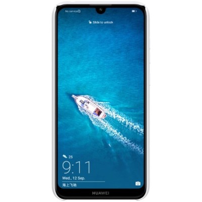 Huawei Y7 2019 (Y7 Prime 2019) Nillkin Frosted Shield balts plastmasas apvalks / vacins.lv